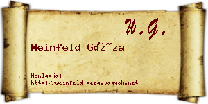 Weinfeld Géza névjegykártya