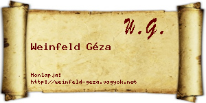 Weinfeld Géza névjegykártya